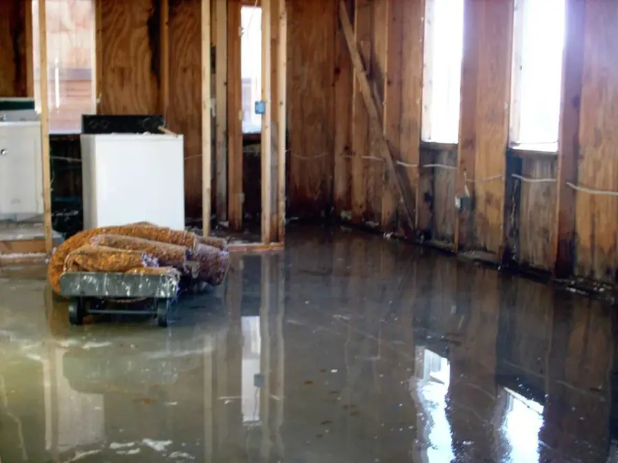 Extracting standing water from a finished basement