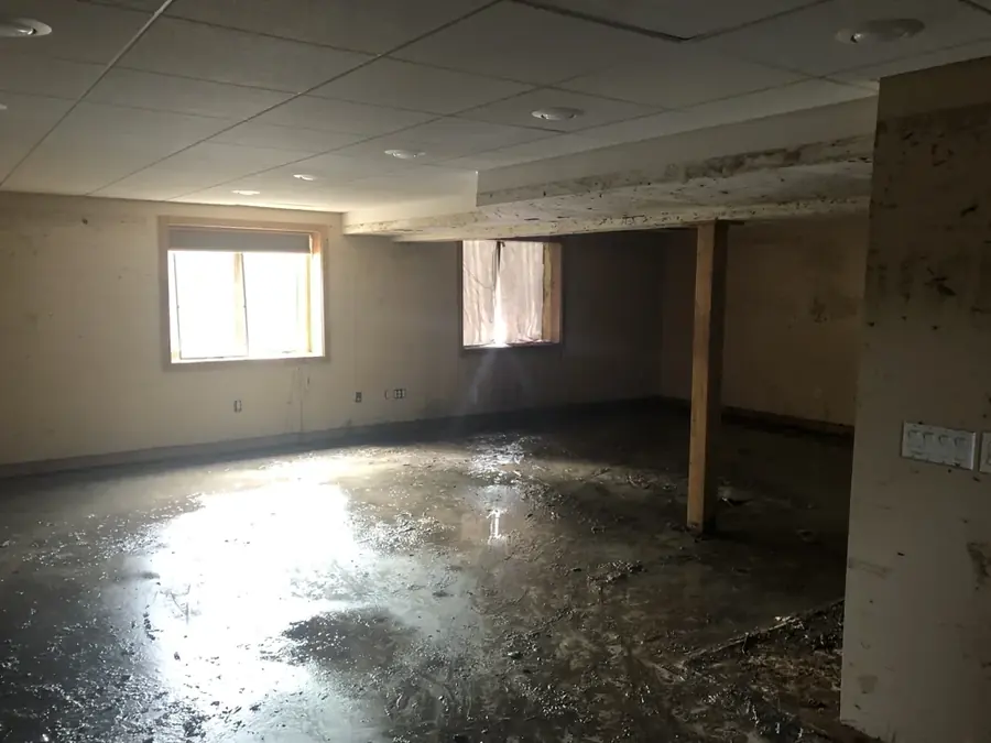 Basement flooded after a sump pump failure in a La Grange, IL home